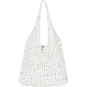 Women's Snow White‌ Shoulder Shopping Handbag Casual Travel Totes Fold Able Bags